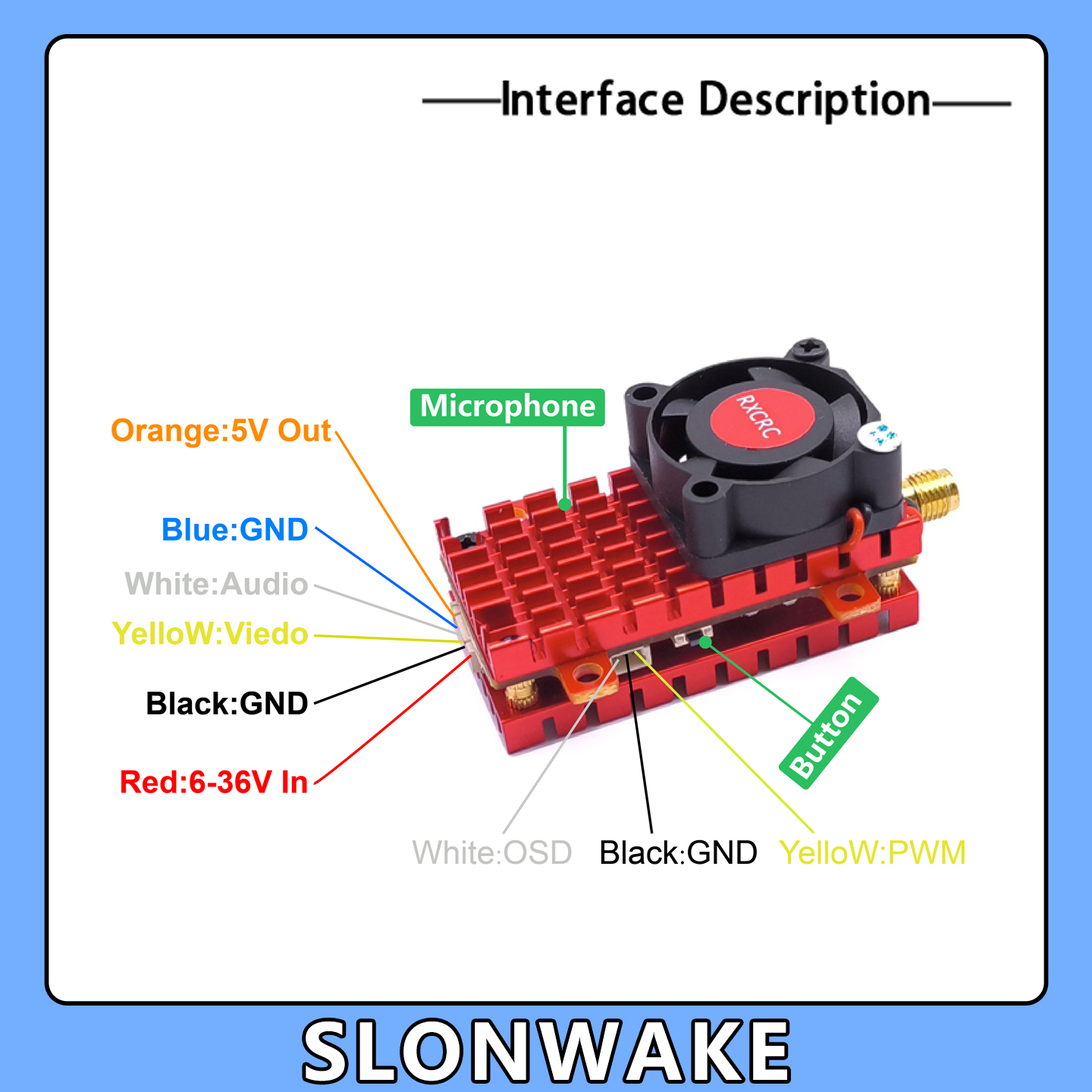 SLONWAKE 5.8G 2W VTX FPV 1800T - Joystick Rc Drone ulasan dan harga