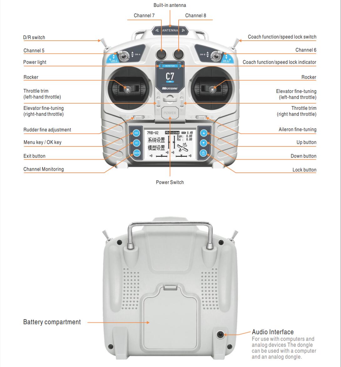 MicroZone MC7 Controller C7 MI - Drone Rc Transmitter And Receiver ulasan dan harga